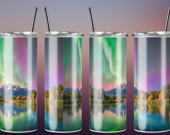 20oz Skinny Tumbler Northern Lights