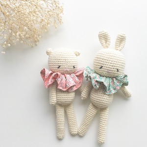 Amigurumi lapin, lapin peluche, lapin doudou, peluche crochet, doudou crochet, poupée lapin blanc, décoration chambre bébé, lapin blanc image 1