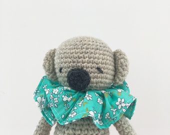 Amigurumi Koala bear with its liberty collar kawaii toy birthday gift for baby baby shower