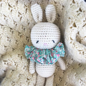 Amigurumi bunny, bunny Soft toy, bunny stuffed toy, crochet stuffed toy, crochet softie, white bunny doll, baby room, kid room, home decor image 2