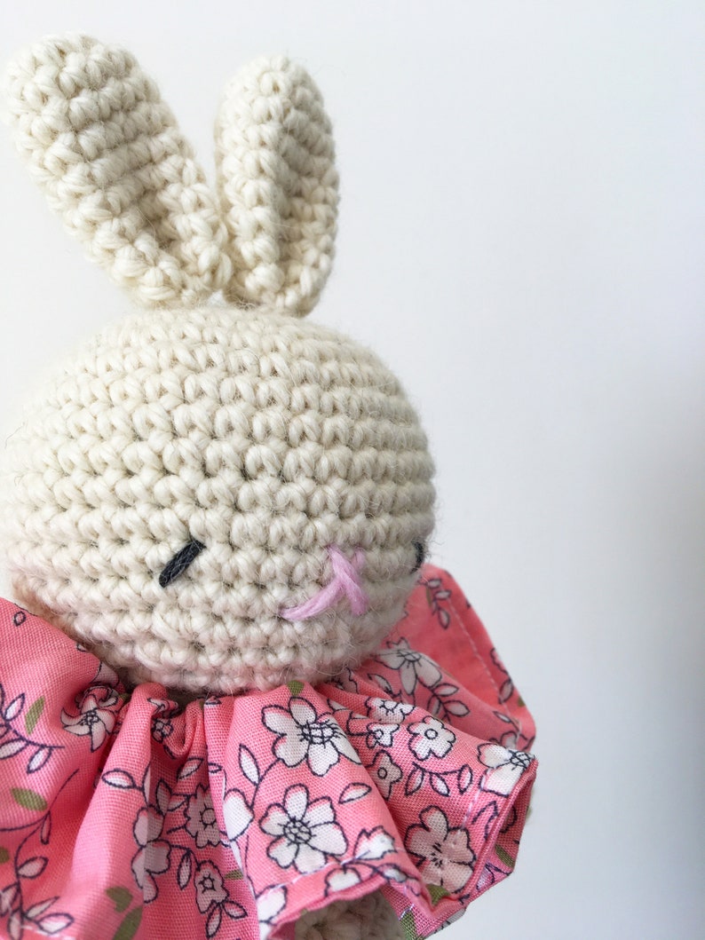 Amigurumi bunny, white bunny, bunny stuffed toy, crochet stuffed toy, crochet softie, bunny doll, baby room, kid room, baby shower, kid gift image 3