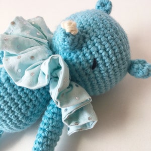 Blue rhinoceros amigurumi, blue rhinoceros stuffed toy, blue rhinoceros doll, rhinoceros cuddly toy, blue rhinoceros, blue toy, savanna toy image 4