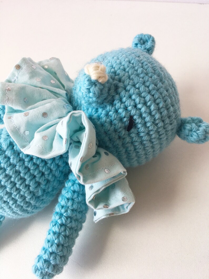 Blue rhinoceros amigurumi, blue rhinoceros stuffed toy, blue rhinoceros doll, rhinoceros cuddly toy, blue rhinoceros, blue toy, savanna toy image 4