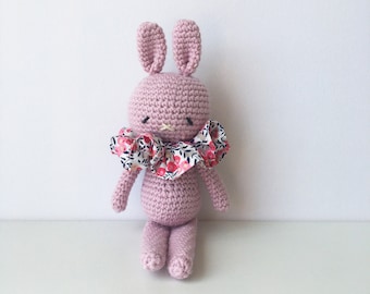 Amigurumi bunny, pink bunny, bunny stuffed toy, crochet stuffed toy, crochet softie, pink bunny doll, baby room, kid room, home decor