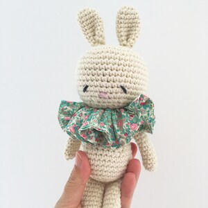 Amigurumi bunny, bunny Soft toy, bunny stuffed toy, crochet stuffed toy, crochet softie, white bunny doll, baby room, kid room, home decor imagem 6