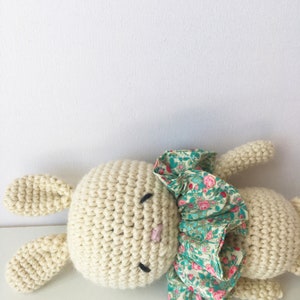 Amigurumi bunny, bunny Soft toy, bunny stuffed toy, crochet stuffed toy, crochet softie, white bunny doll, baby room, kid room, home decor imagem 5