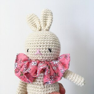 Amigurumi bunny, white bunny, bunny stuffed toy, crochet stuffed toy, crochet softie, bunny doll, baby room, kid room, baby shower, kid gift image 4