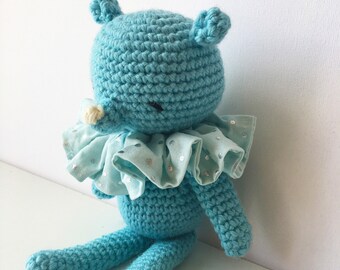 Blue rhinoceros amigurumi, blue rhinoceros stuffed toy, blue rhinoceros doll, rhinoceros cuddly toy, blue rhinoceros, blue toy, savanna toy