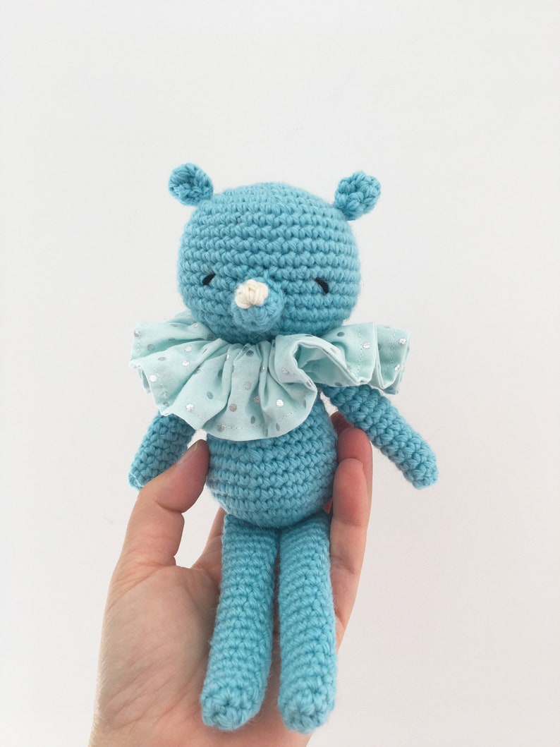 Blue rhinoceros amigurumi, blue rhinoceros stuffed toy, blue rhinoceros doll, rhinoceros cuddly toy, blue rhinoceros, blue toy, savanna toy image 3