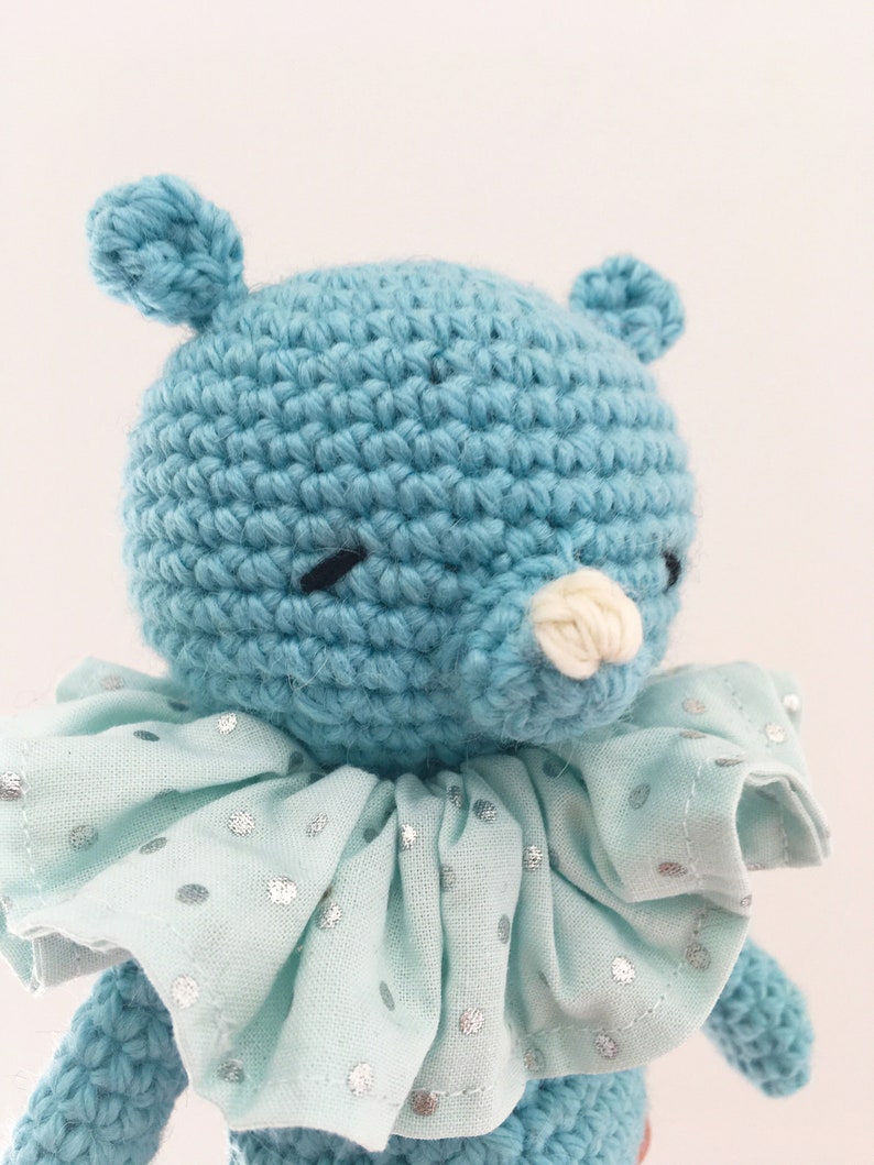 Blue rhinoceros amigurumi, blue rhinoceros stuffed toy, blue rhinoceros doll, rhinoceros cuddly toy, blue rhinoceros, blue toy, savanna toy image 2