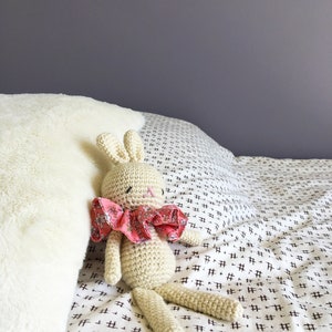 Amigurumi bunny, white bunny, bunny stuffed toy, crochet stuffed toy, crochet softie, bunny doll, baby room, kid room, baby shower, kid gift image 7