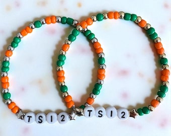 Swiftie TS12 seed bead bracelet, choose silver or gold
