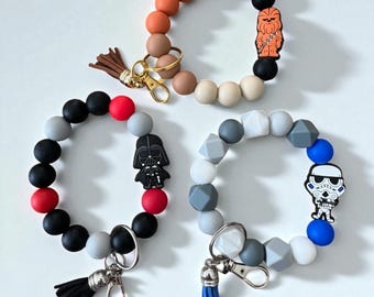 Star Wars inspired beaded wristlet keychain