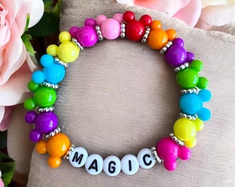Mickey Head Bracelet with MAGIC Letters - Disney-Inspired