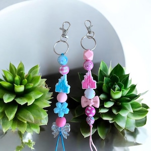 Disney inspired beaded keychain or lanyard, handmade accessory