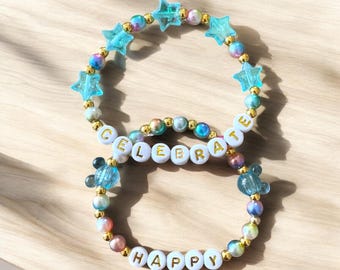 Disneyland 70th Anniversary ‘Celebrate Happy’ bracelet set.