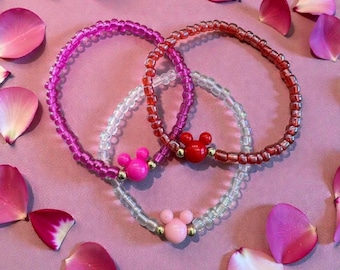 Seed Bead Bracelet with Mickey Head Bead - Disney Inspired Jewelry