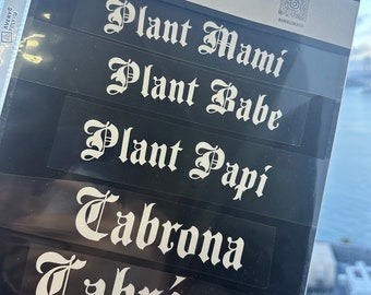 Plant Papi Mami Babe Cabron Cabrona Vinyl Sticker