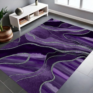 Purple Decor Rug, Marble Decor Rug, Indigo Color Rug, Custom Decor Rug, Custom Gift Rug, Floor Rug, Salon Accent Rug, Living Room Rug,Rugs