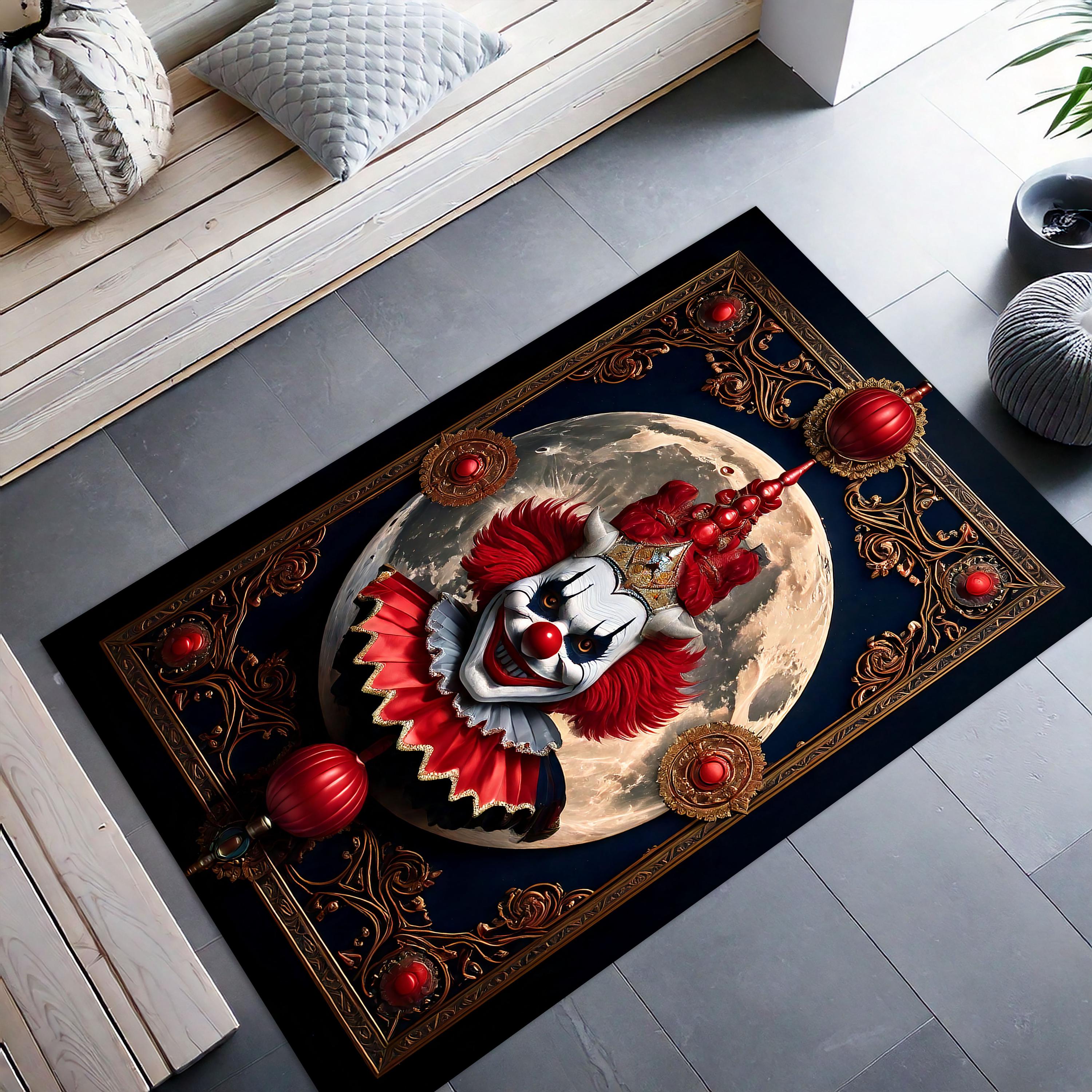 Clown Rug Gothic Clown Rug, Horror Clowncore Carpet, Spooky Halloween Circus ...