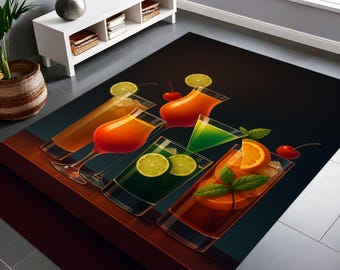 Alcohol Rug, Cocktail Rug, Vodka Rug, Wine Rug,Home Decor Rug,Modern Rug,3D Art Rug,Popular Rug,Area Rug,Custom Rug