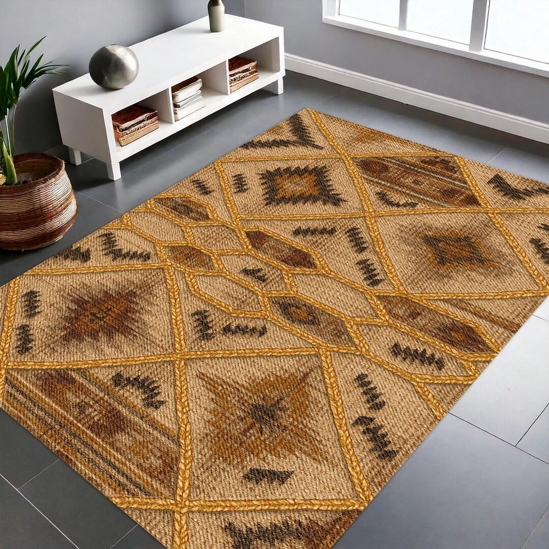 Aztec Boho Rug, Ethnic Kilim Design, Non-slip, Custom Size - Etsy