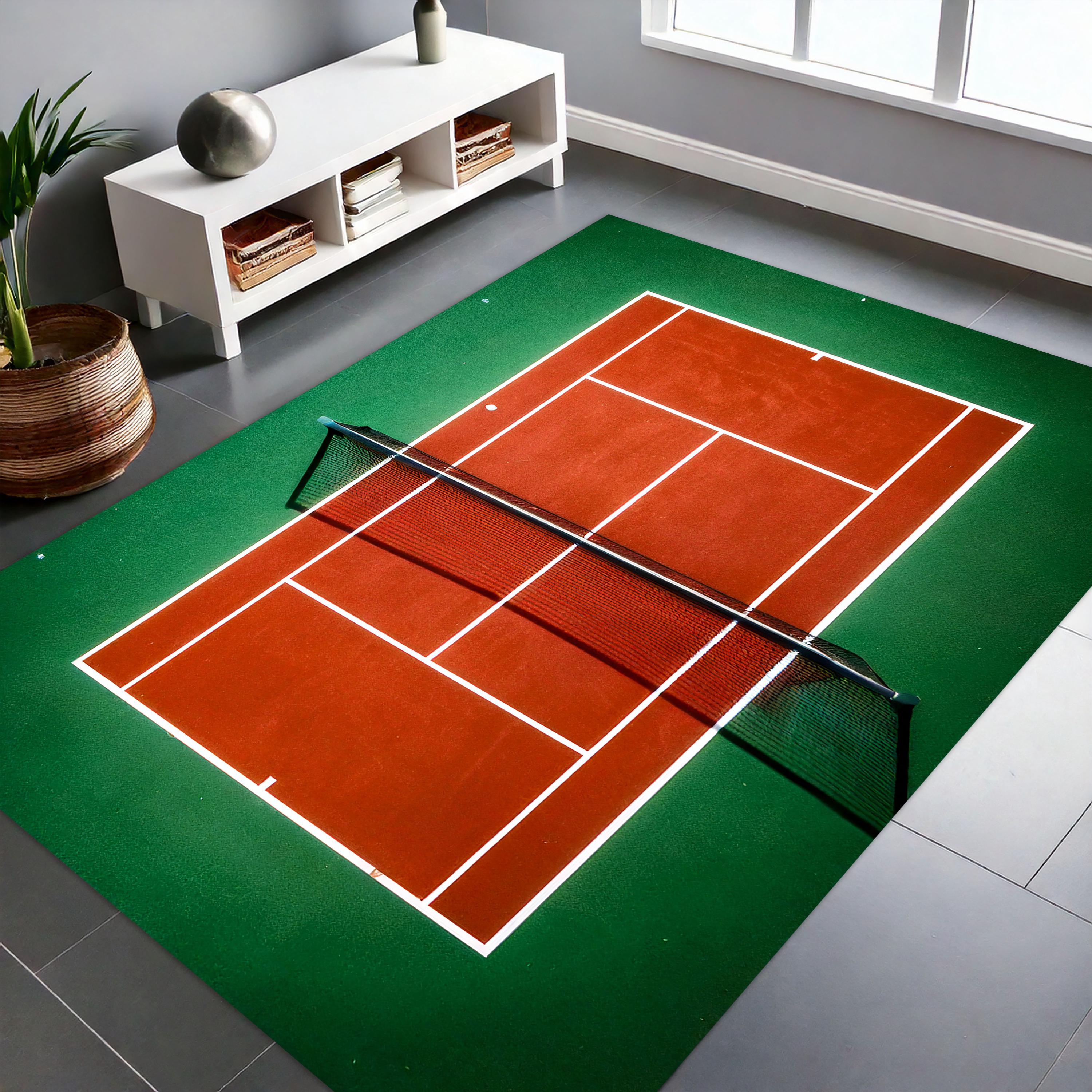 Tennis Coloured Rug Tennis Court Rug, Sports Theme Carpet, Tennis Field Play Mat, Game Room ...
