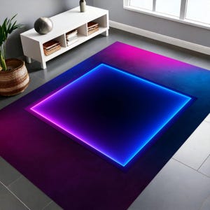 Alfombra para sala de juegos, alfombra con apariencia de neón, alfombra para deportes electrónicos, alfombra para juegos, alfombra para jugadores, alfombra para sala de estar, regalo para juegos, alfombra personalizada, alfombra de colores neón