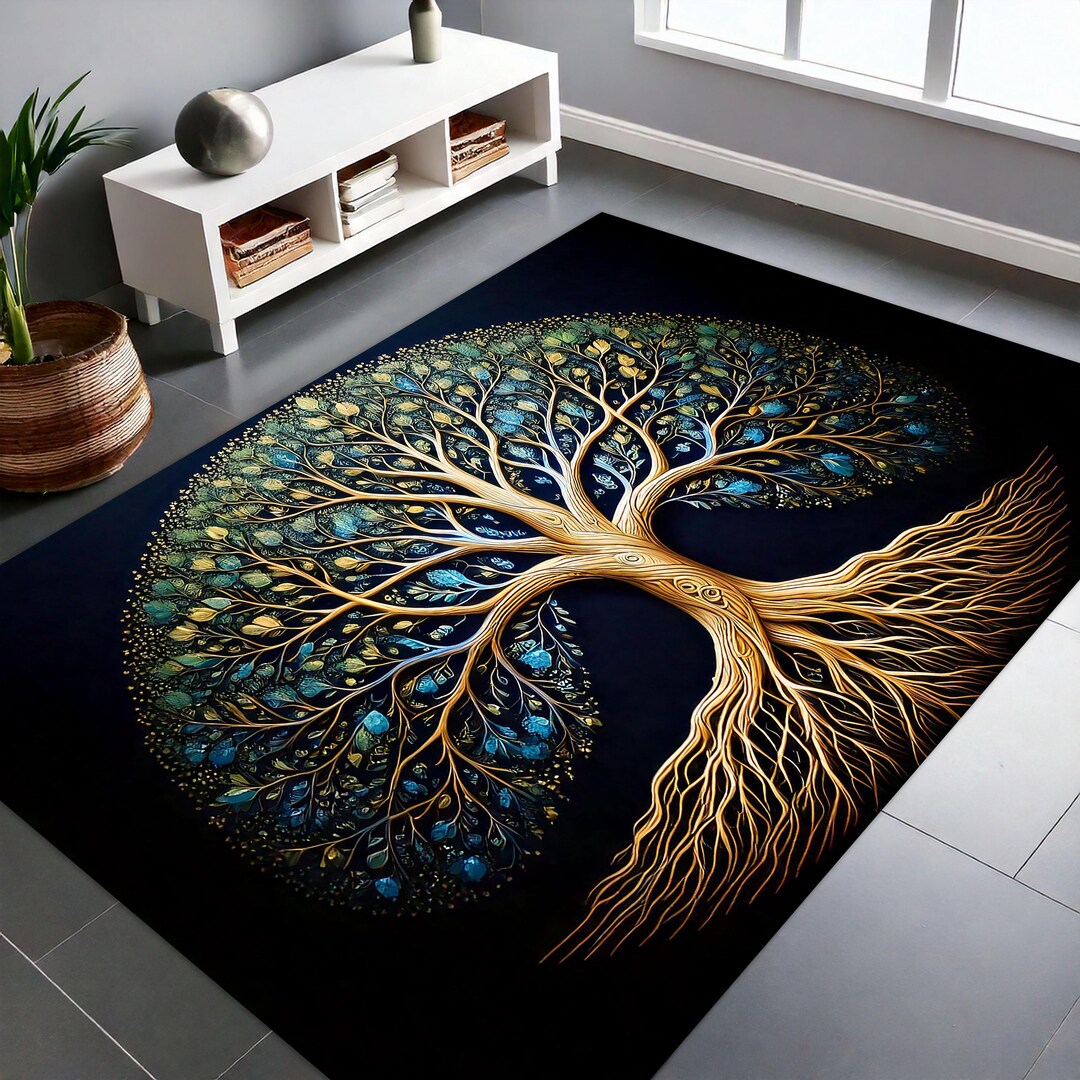 Tree of Life Area Rug _ Mythology Tree Rug _ World Tree Inspired ...