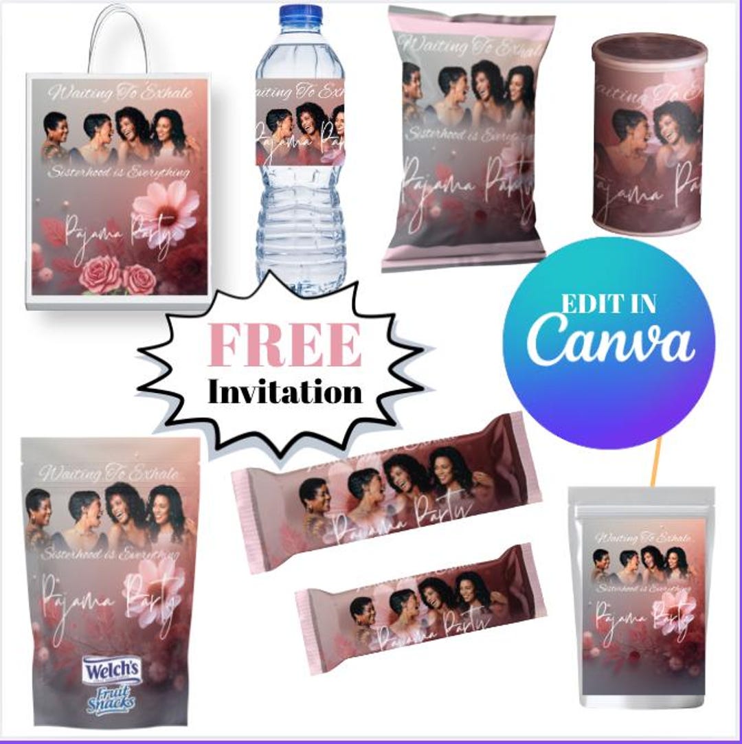 Waiting to Exhale Party Favor Bundle 8 Matching Templates + Free