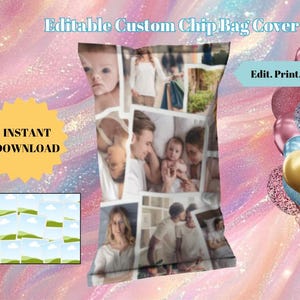 Editable Photo Collage Chip Bag Template