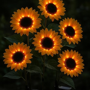 Solar Sunflower Lights - Real Looking Flowers Outdoor Garden Light - Outdoor Solar Stake Lights - Halloween decor - Waterpoof Solar Lights