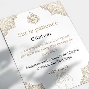 10 Cartes Sagesse Islam Spiritualité Coranique à Imprimer, Arabe Français, Dhikr, Citation Savant Croyance islamique, Éducation Musulmane