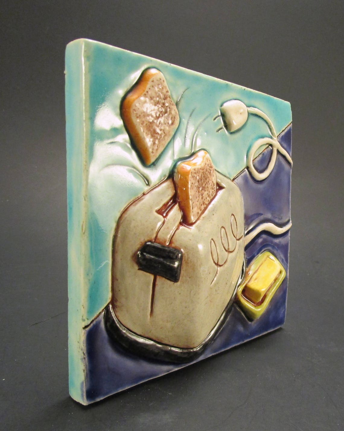 Ceramic Art Tile RETRO TOASTER 4 x 4 Handmade Kitchen Tile Etsy