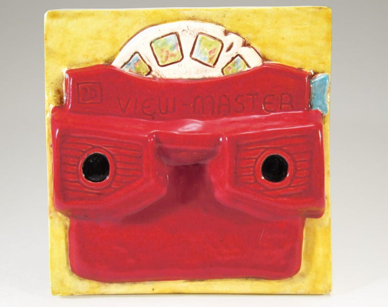 Ceramic Wall Art 3D VIEWER Art Tile 4x4 Americana Kitsch Wall Etsy