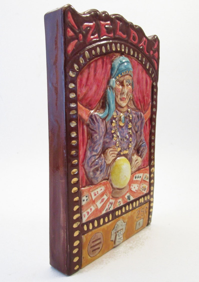Ceramic Art Tile ZELDA FORTUNE TELLER Machine Arcade Game 4 Etsy