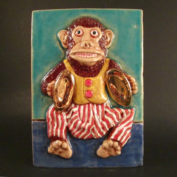 ANCIEN Jouet Mécanique Ours MAX CARL ORIGINAL Avec Cymbales