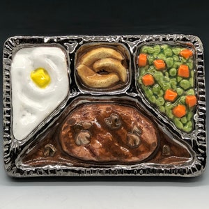 Handmade Ceramic Art Tile, Retro TV Dinner Ceramic Wall Art, Handmade Tile, This Tile Is Made To Order image 5