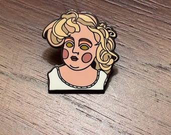 Antique Doll Face Enamel Pin