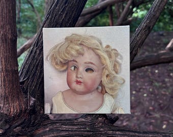Canvas Prints: Antique (Lovingly Creepy) Doll Faces Square Canvas Wall Photography