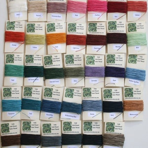 You Pick 3 Colors 30 Yards Total of 4 ply Irish Waxed Linen Thread image 1