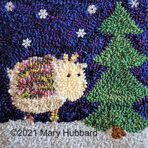 Winter Goat Punch Needle Pattern