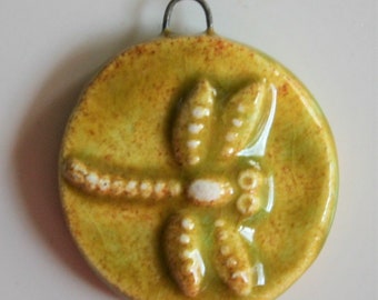 Handcrafted Ceramic Dragonfly Pendant 320195