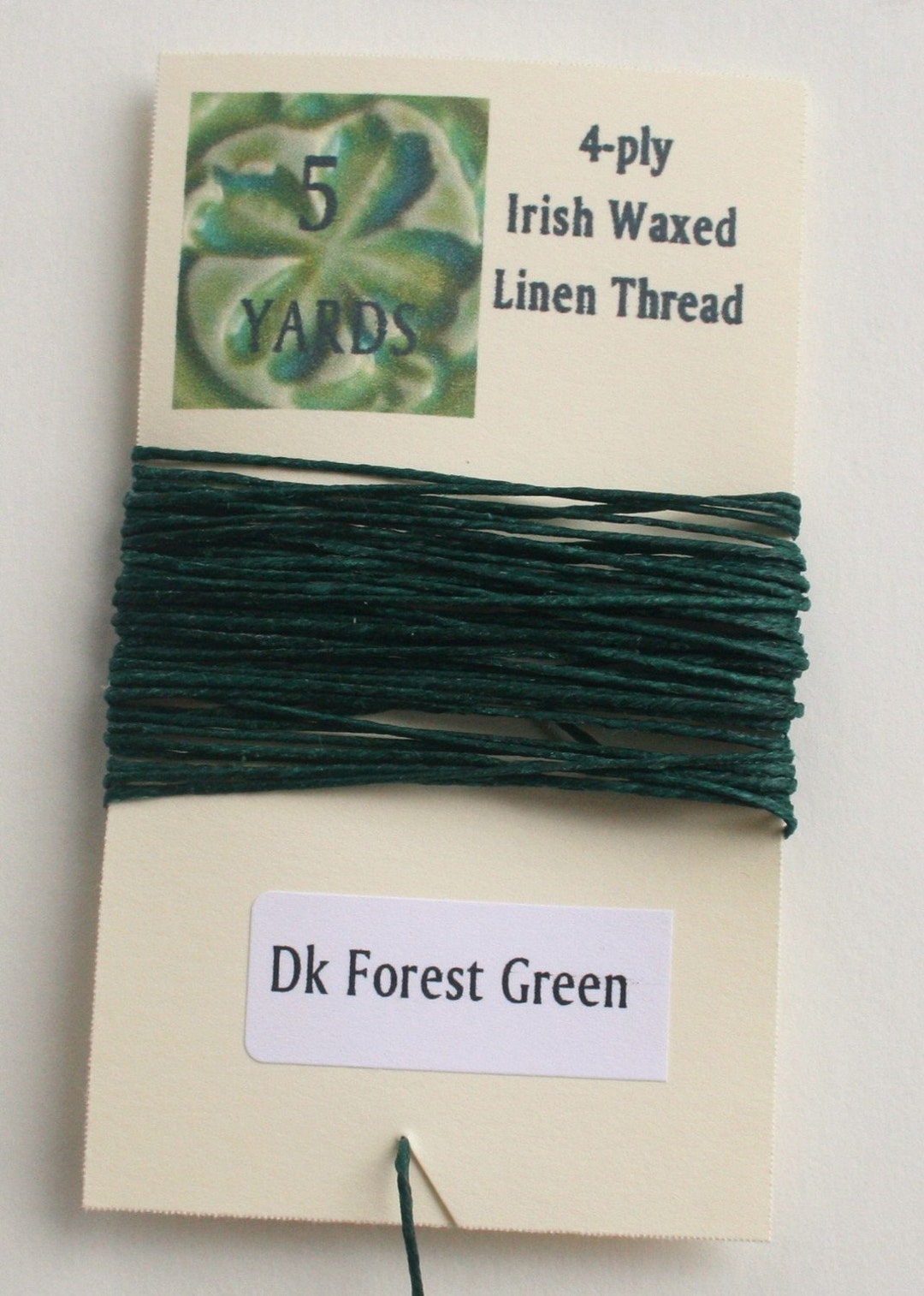 5 Yrds Dark Forest Green 4 Ply Irish Waxed Linen Thread - Etsy