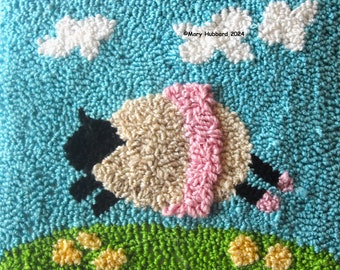 Ballerina Sheep PDF Punch Needle Embroidery Pattern