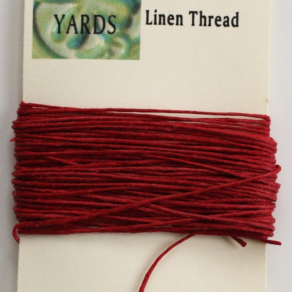 10 Yards Red 4 ply Irish Waxed Linen Thread