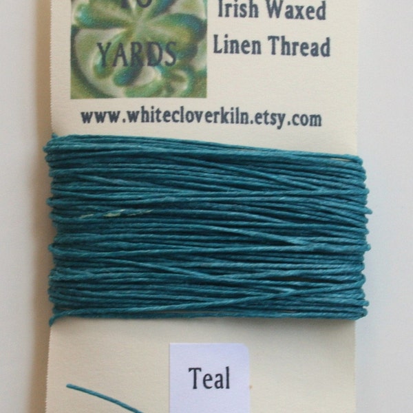 10 Yards 4 Ply Teal Irish Waxed Linen Thread