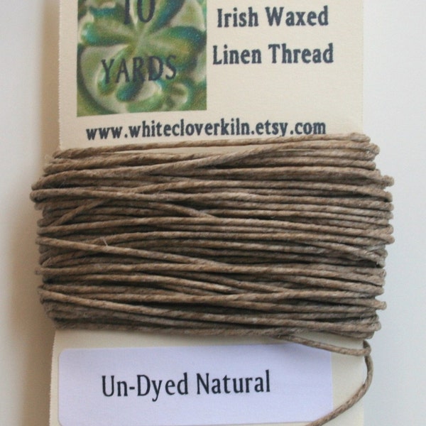 10 Yards 4 Ply Un-Dyed Natural Irish Waxed Linen Thread