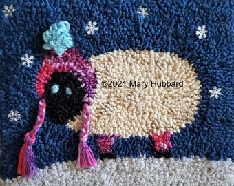 Winter Sheep Punch Needle Pattern