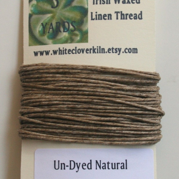 5 Yards 4 Ply Un-Dyed Natural Irish Waxed Linen Thread